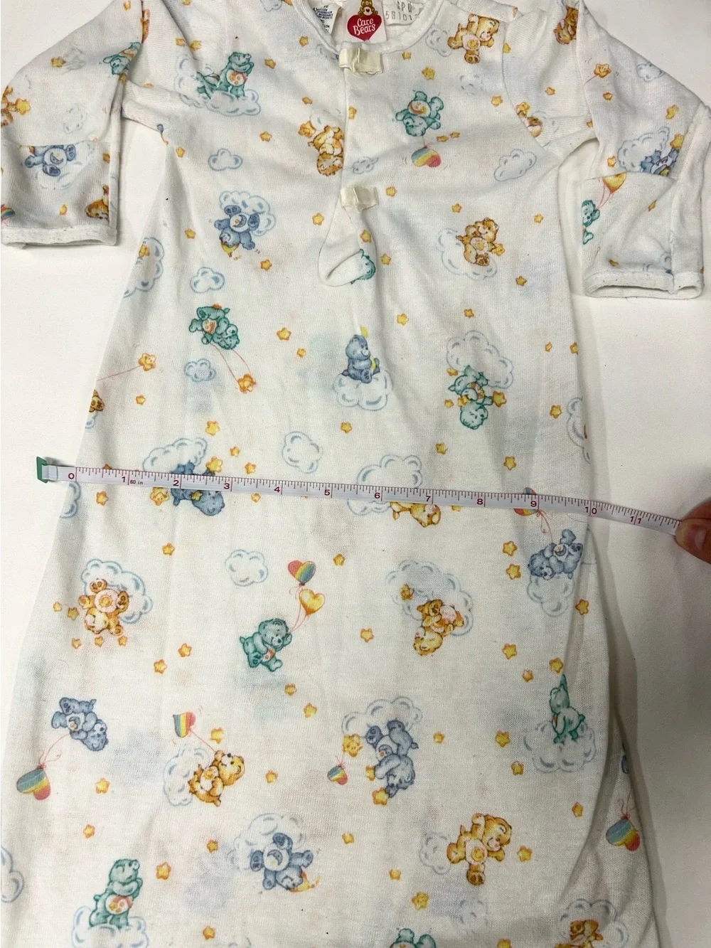 Care Bear - Vintage 1983 Infant Layette Gown - White Care Bear Print
